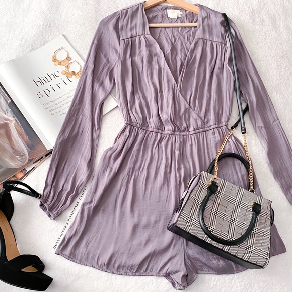 Alice x UO Lavender Silky Romper - Picture 2 of 12